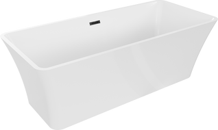 Mexen Tonia 170 x 75 cm Freestanding Bath, White, Black Overflow - 52171707500-70