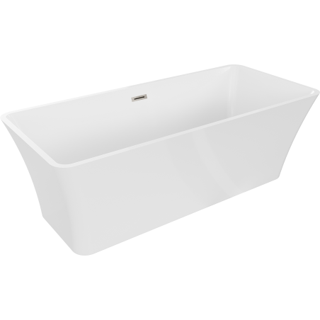Mexen Tonia freestanding bathtub 67 x 29.5 inches, white, brushed nickel overflow - 52171707500-97