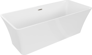 Mexen Tonia freestanding bathtub 67 x 29.5 inches, white, brushed nickel overflow - 52171707500-97