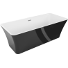 Mexen Tonia freestanding bath 170 x 75 cm, white/black, chrome overflow - 52171707575-01