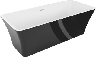 Mexen Tonia freestanding bathtub 67 x 29.5 inches, white/black, chrom overflow - 52171707575-01