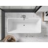 Mexen Tonia freestanding bathtub 67 x 29.5 inches, white/black, chrom overflow - 52171707575-01