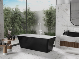 Mexen Tonia freestanding bath 170 x 75 cm, white/black, white overflow - 52171707575-20