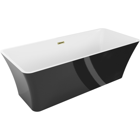 Mexen Tonia freestanding bath 170 x 75 cm, white/black, gold overflow - 52171707575-50