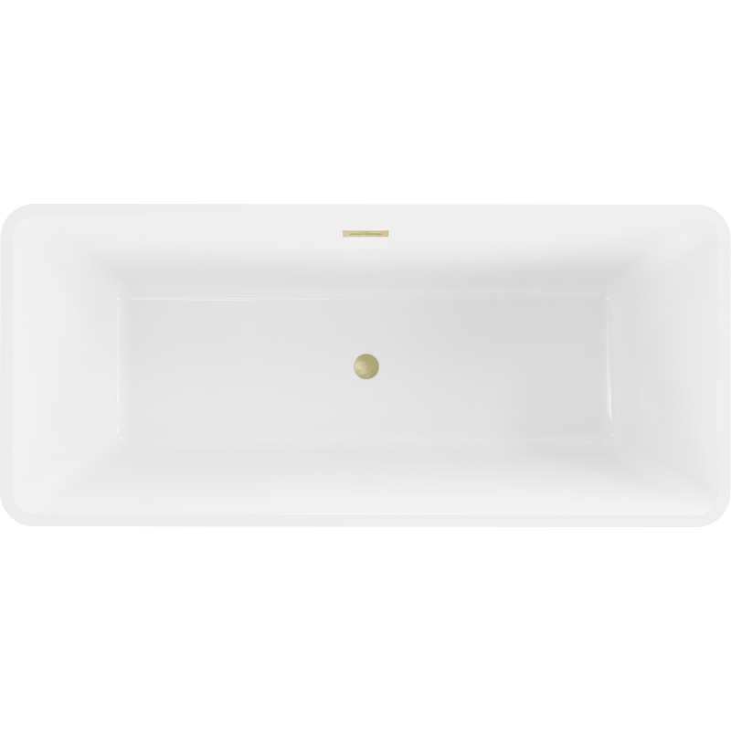 Mexen Tonia freestanding bath 170 x 75 cm, white/black, gold brushed overflow - 52171707575-55