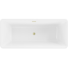 Mexen Tonia freestanding bathtub 67 x 29 inches, white/black, brushed gold overflow - 52171707575-55