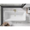Mexen Tonia freestanding bathtub 67 x 29.5 inches, white/black, gold overflow - 52171707575-50