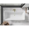 Mexen Tonia freestanding bathtub 67 x 29 inches, white/black, brushed gold overflow - 52171707575-55
