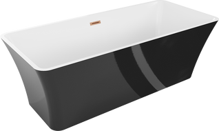 Mexen Tonia freestanding bath 170 x 75 cm, white/black, brushed copper overflow - 52171707575-65