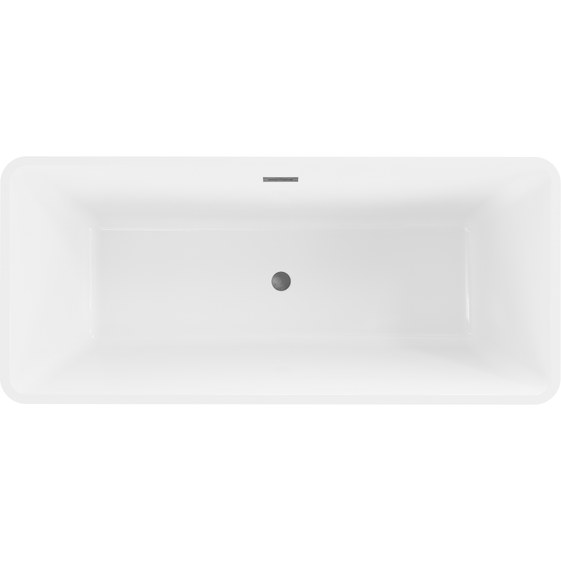 Mexen Tonia freestanding bath 170 x 75 cm, white/black, brushed gun gray overflow - 52171707575-66
