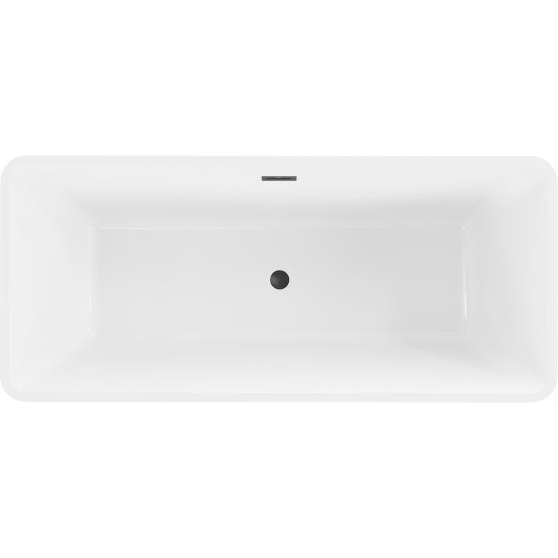Mexen Tonia 170 x 75 cm freestanding bath, white/black, black overflow - 52171707575-70