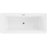 Mexen Tonia 170 x 75 cm Freestanding Bath, White/Black, Overflow Gun Metal - 52171707575-95