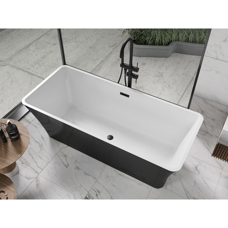Mexen Tonia 170 x 75 cm freestanding bath, white/black, black overflow - 52171707575-70
