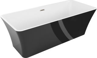 Mexen Tonia freestanding bathtub 170 x 75 cm, white/black, brushed nickel overflow - 52171707575-97