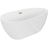 Mexen Eos freestanding bathtub 150 x 75 cm, white, gold overflow - 52471507500-50