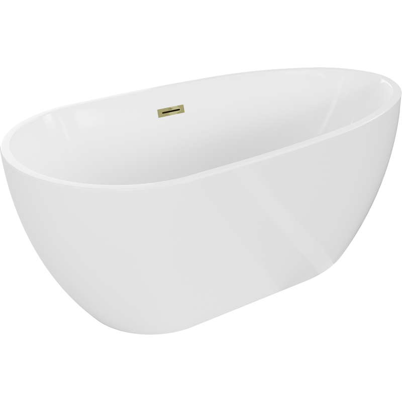 Mexen Eos Freestanding Bathtub 170 x 75 cm, White, Gold Overflow - 52471707500-50