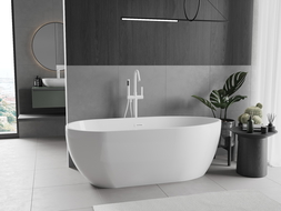 Mexen Eos freestanding bathtub 67 x 29.5 in, white, with white overflow - 52471707500-20
