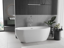 Mexen Eos freestanding bathtub 150 x 75 cm, white, chrome overflow - 52471507500-01