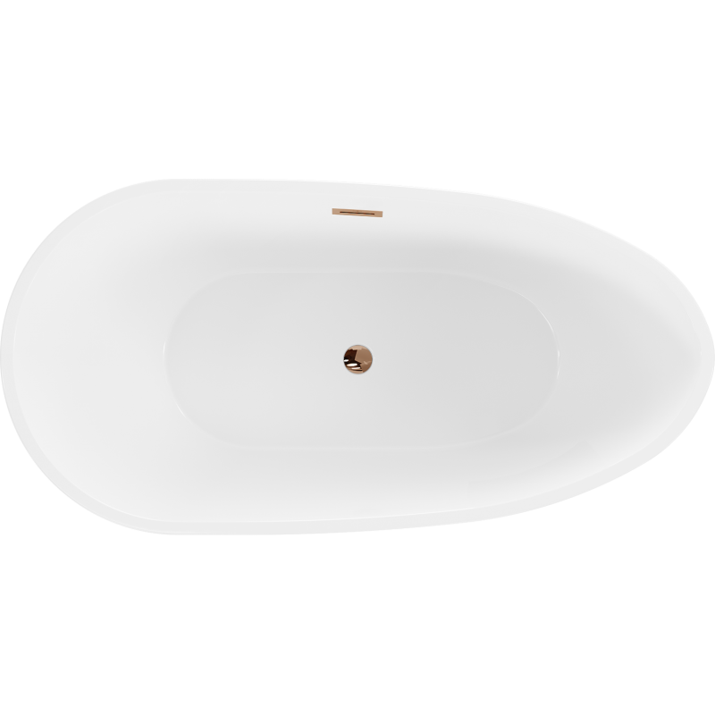Mexen Eos freestanding bath 150 x 75 cm, white, overflow pink gold - 52471507500-60