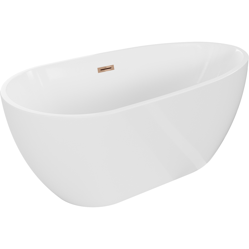Mexen Eos freestanding bathtub 150 x 75 cm, white, rose gold overflow - 52471507500-60