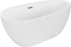 Mexen Eos freestanding bathtub 67 x 29.5 inches, white, brushed copper overflow - 52471707500-65