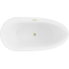 Mexen Eos Freestanding Bath 150 x 75 cm, White, Brushed Gold Overflow - 52471507500-55