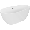 Mexen Eos freestanding bathtub 150 x 75 cm, white, brushed gun gray overflow - 52471507500-66