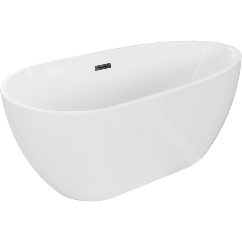 Mexen Eos Freestanding Bath 170 x 75 cm, White, Black Overflow - 52471707500-70