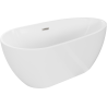 Mexen Eos free-standing bathtub 67 x 29.5 in, white, brushed nickel overflow - 52471707500-97