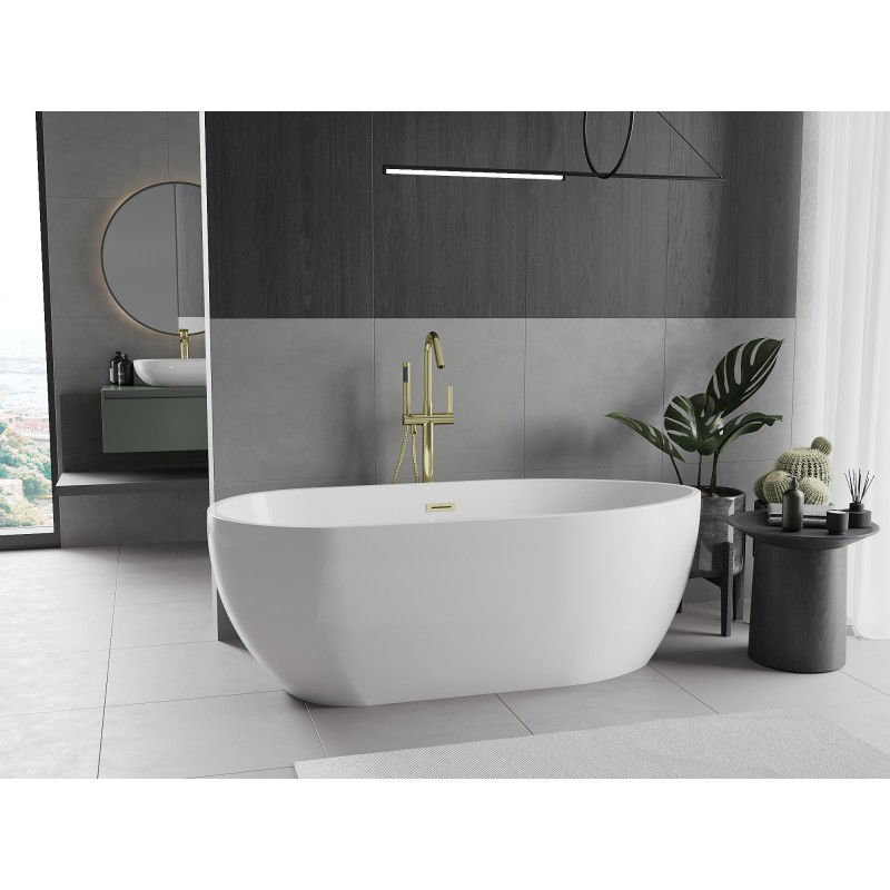 Mexen Eos Free-standing Bathtub 170 x 75 cm, White, Gold Overflow - 52471707500-50
