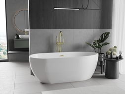Mexen Eos Free-standing Bathtub 170 x 75 cm, White, Gold Overflow - 52471707500-50