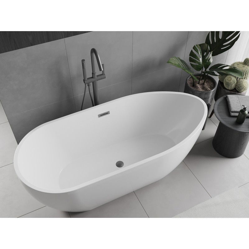 Mexen Eos freestanding bathtub 170 x 75 cm, white, gun metal overflow - 52471707500-95
