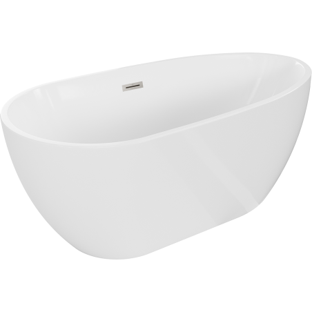 Mexen Eos freestanding bathtub 150 x 75 cm, white, brushed nickel overflow - 52471507500-97