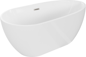 Mexen Eos freestanding bathtub 150 x 75 cm, white, brushed nickel overflow - 52471507500-97