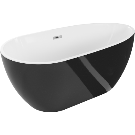 Mexen Eos freestanding bathtub 150 x 75 cm, white/black, chrome overflow - 52471507575-01
