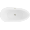 Mexen Eos freestanding bathtub 67 x 29.5 in, white/black, gold overflow - 52471707575-50