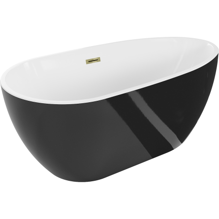 Mexen Eos freestanding bath 170 x 75 cm, white/black, gold overflow - 52471707575-50