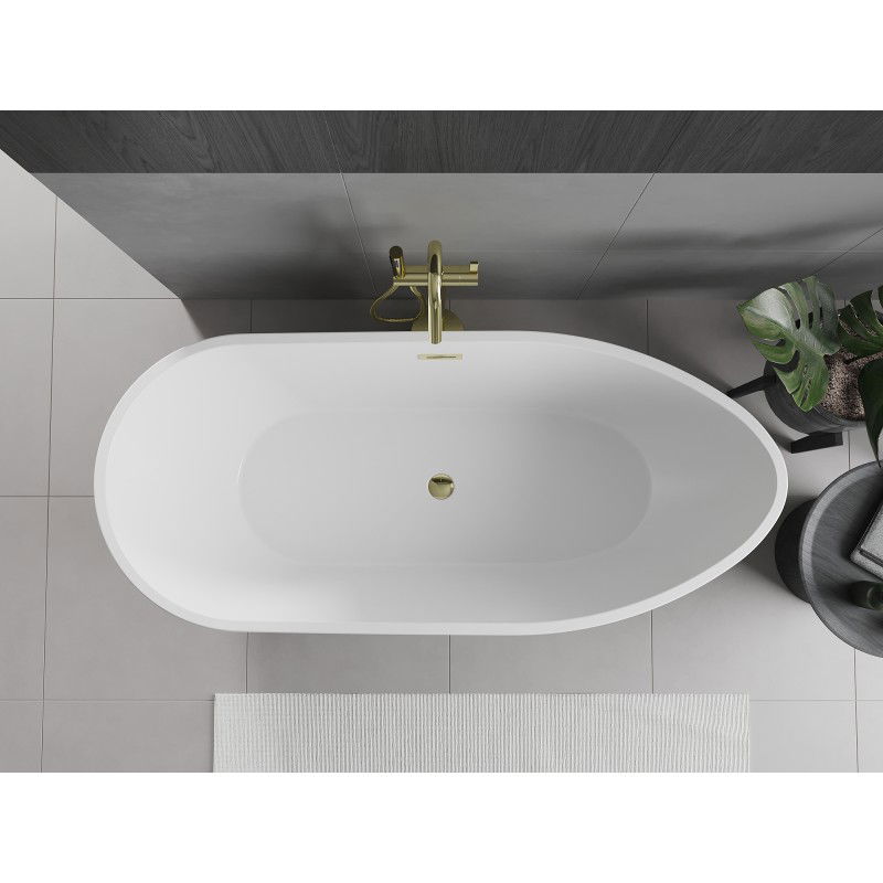 Mexen Eos freestanding bath 170 x 75 cm, white/black, gold overflow - 52471707575-50