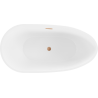 Mexen Eos Freestanding Bathtub 150 x 75 cm, White/Black, Brushed Bronze Overflow - 52471507575-65