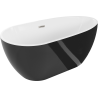 Mexen Eos freestanding bathtub 150 x 75 cm, white/black, brushed nickel overflow - 52471507575-97