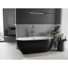 Mexen Eos freestanding bath 150 x 75 cm, white/black, brushed gun gray overflow - 52471507575-66