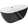 Mexen Eos freestanding bathtub 170 x 75 cm, white/black, gun metal overflow - 52471707575-95