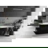 Mexen Eos freestanding bathtub 67 x 29 inches, white/black, brushed gun gray drain - 52471707575-66