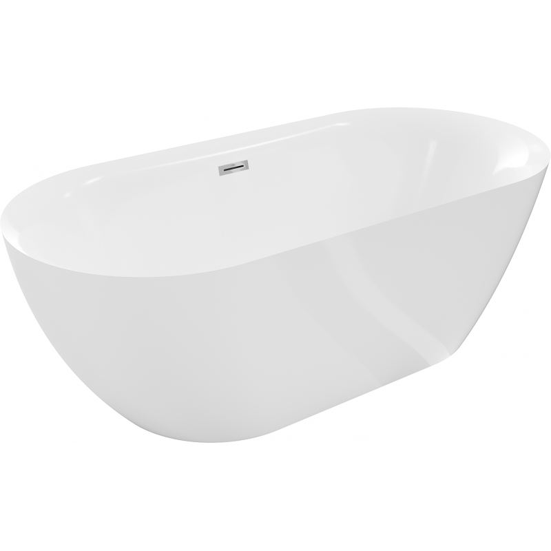 Mexen Roxy freestanding bath 170 x 80 cm, white, chrome overflow - 51201708000-01