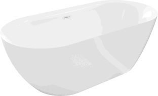 Mexen Roxy free-standing bathtub 170 x 80 cm, white, white overflow - 51201708000-20