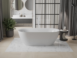Mexen Roxy freestanding bathtub 67 x 31 in, white, overflow white - 51201708000-20