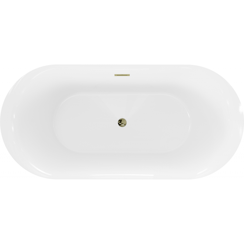 Mexen Roxy free-standing bath 170 x 80 cm, white, overflow gold - 51201708000-50