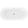 Mexen Roxy free-standing bath 170 x 80 cm, white, overflow gold - 51201708000-50