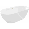 Mexen Roxy free-standing bath 170 x 80 cm, white, overflow gold - 51201708000-50