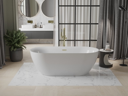 Mexen Roxy freestanding bathtub 67 x 31 inches, white, golden overflow - 51201708000-50